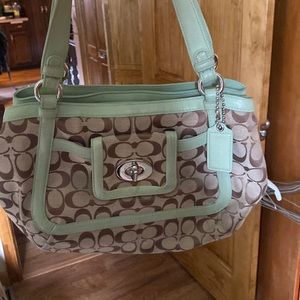 Sage green coach bag